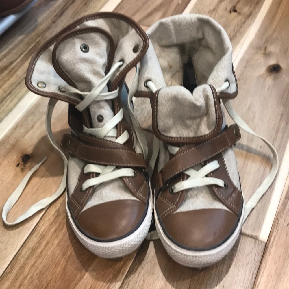 High top snap down Aldo sneakers